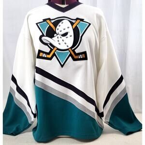 Vintage CCM Anaheim Mighty Ducks NHL Hockey Jersey Mens L Maska Era